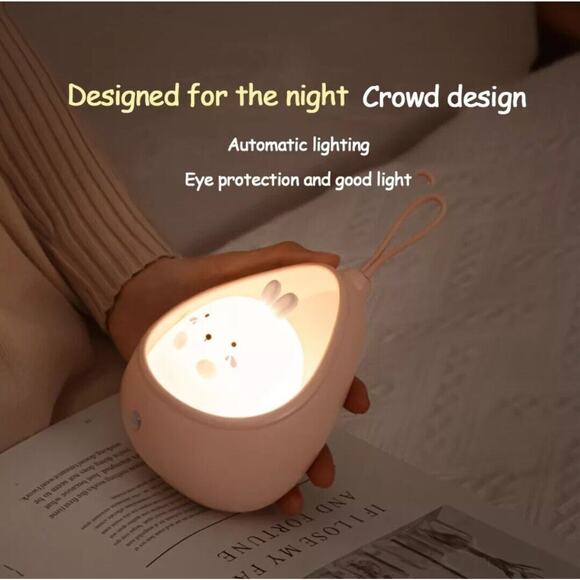 Cute Kitty Motion Sensor Night Light Wall Lamp, Rechargeable, Bedroom Decoration - Picture 2 of 4